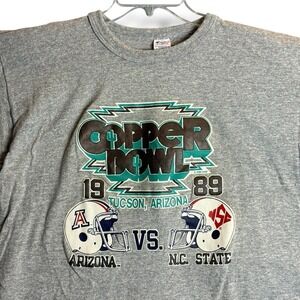 Vintage 1989 Copper Bowl Shirt Arizona Wildcats NC State XL 80s Single Stitch